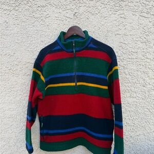 Eddie Bauer Men's Multicolor Striped Zip-Up Sweater